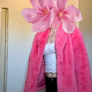 Misguided Fuzzy Pink Coat